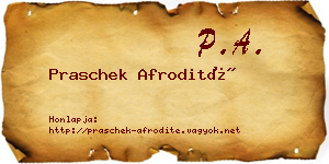 Praschek Afrodité névjegykártya